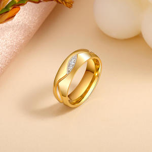 18K Gold Plated Titanium Steel Women's <b>Opening</b> <b>Ring</b>-Romantic Tarnish Free Engagement Band - Product Image 4