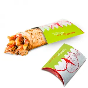 Arabic sinh thái giấy shawarma bao bì hộp Takeaway hộp các tông màu trắng có thể được rách thiết kế để dễ dàng ăn