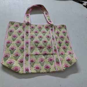 Magnifique sac de week-end de luxe fait main de couleur bleue, en coton imprimé, matelassé, grand format, durable, prix de gros - Product Image 3