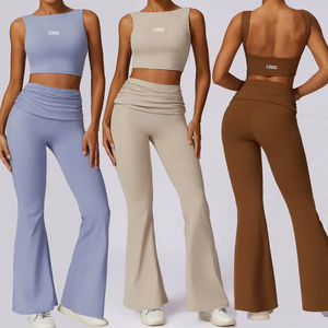 Meilleure vente de vêtements de fitness à séchage rapide pour femmes ensemble de yoga motif solide Scrunch Butt vêtements de sport et leggings avec ensemble de soutien-gorge - Product Image 6