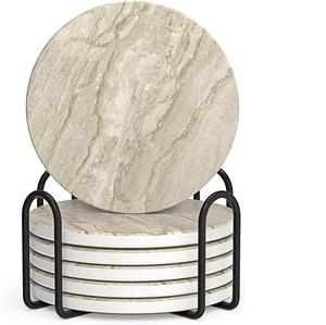 จานรองแก้วหินอ่อนรูปผลิตภัณฑ์เครื่องครัว,ที่รองแก้วหินอ่อนชุด4ชิ้นสำหรับห้องครัวชาถ้วยกาแฟบนโต๊ะตกแต่งรถไฟเหาะ - Product Image 3