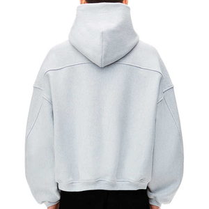 Chaqueta Deportiva Informal para Hombre, Chaqueta de Forro Polar Gris con Capucha y Cremallera, Sudadera Cálida de Invierno para Deportes al Aire Libre, Moda Diaria - Product Image 5