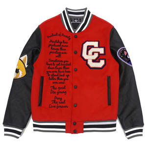 Fabricant OEM Veste de baseball personnalisée à manches en cuir avec broderie en chenille de haute qualité pour hommes Veste d'hiver Letterman - Product Image 1