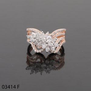 Bague de fiançailles solitaire en or rose 14/18 carats avec diamant rond taille brillant pour femme, certifiée, tendance, pour soirée - Product Image 1