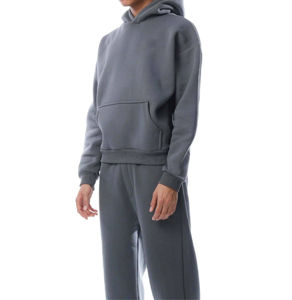 Conjunto de dos piezas con logotipo personalizado, sudaderas de alta calidad, sudaderas deportivas, ropa de calle de algodón para entrenamiento, chándal informal para hombre - Product Image 6