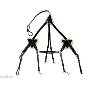 Peto de arnés marrón de alta calidad para caballos Piel de piel de cuero de 5 puntos con accesorios de acero estándar - Product Image 1
