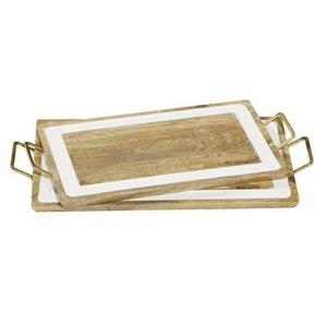 Exclusive quality wood <b>tray</b> with golden handle <b>large</b> size wooden <b>tray</b> antique design ramadan food serving <b>tray</b> at good price - Product Image 6