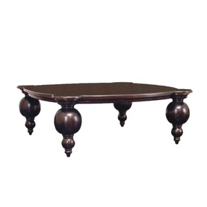 โต๊ะกาแฟไม้ โต๊ะกลางทาสีมะฮอกกานี โต๊ะกาแฟทรงสี่เหลี่ยมสไตล์ฝรั่งเศส โต๊ะน้ำชาโบราณสำหรับเฟอร์นิเจอร์ห้องนั่งเล่น - Product Image 6