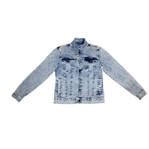 Chaqueta vaquera bordada para mujer, diseño personalizado, chaqueta vaquera abotonada transpirable lavada a la piedra para mujer - Product Image 2