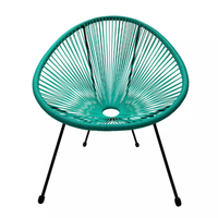Chaise de jardin extérieure rétro espagnole de qualité supérieure, structure en fer et acier, assise en polyéthylène maillé, peinte, élégante pour les jardins