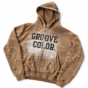 Custom <b>Studded</b> Zip Up Hoodie Vintage Washed Streetwear Long Sleeve Casual Sweatshirt <b>for</b> <b>Men</b> and Women Wholesale OEM ODM Factory - Product Image 3