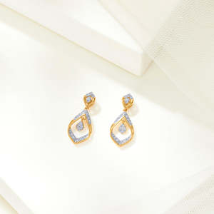 Celestia 18K Gold Hoop <b>Earrings</b> for Women with Onyx Pearl & <b>Moissanite</b>-Wedding Party Jewelry - Product Image 1