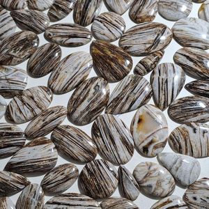 Cabochon de jaspe vert naturel de qualité AAA 100% en forme de mélange de pierres précieuses d'agate à dos plat pour la fabrication de bijoux - Product Image 2