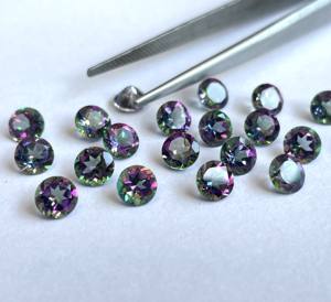 Topacio místico natural 7mm redondo facetado buena calidad-Topacio místico superior redondo facetado - Product Image 4