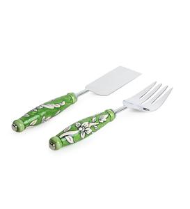 Ensemble de couteaux à fromage attrayants Finition dorée en métal avec des couteaux de service et de trancheuse de beurre martelés à la main Ensemble de 2 pièces - Product Image 4