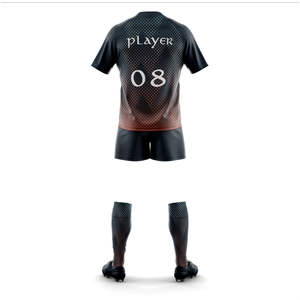 Conjunto de Uniforme de Rugby Personalizable, Totalmente Sublimado y Transpirable, Camisetas y Pantalones Cortos de Fútbol Americano de Poliéster Azul - Product Image 2