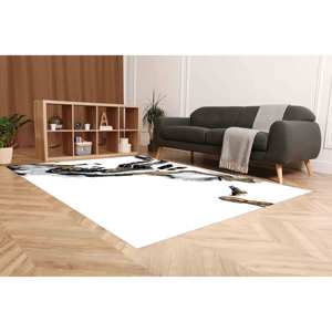 Black and <b>Gold</b> Marble Rug: Modern Living Room Decor,With Pile Soft Rug - Product Image 2