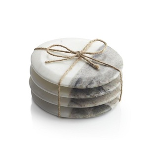 Posavasos dorado de mármol Natural redondo hecho a mano de lujo posavasos de latón de mármol para piezas de diseño único de latón - Product Image 5