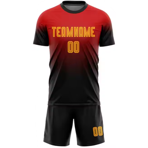 Maillots de football personnalisés par sublimation - Entièrement personnalisés, couleur unie, logo personnalisé, design unisexe, 100% polyester, impression par transfert thermique - Product Image 2