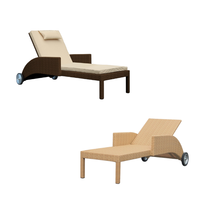Chaise longue de piscine en rotin, transat de piscine écologique, transat de jardin pour hôtel, villa, maison et plage