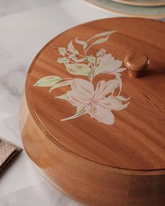 Boîte de rangement en bois massif pour chapatis chauds et conservation hygiénique des aliments, boîte à chapatis en bois au look traditionnel - Product Image 6