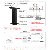 Pupitre d'église multimédia de haute qualité, pupitre moderne, pupitres numériques pour les orateurs d'église, bureau avec microphone