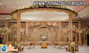Trending Triveni Mandap de madera para bodas al aire libre Mandap de boda de Estilo Vintage Mandap de matrimonio moderno con temas de jardín - Product Image 4