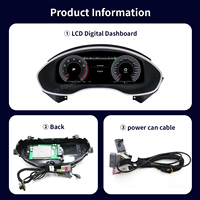 Panel Instrumen Digital LCD 12,3 inci untuk Audi A6 A7 2012-2018, Kokpit Virtual, Layar HD, Wireless CarPlay, Android Auto