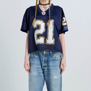 เสื้อฟุตบอลชายสไตล์วินเทจสไตล์อเมริกันเสื้อครอปผ้าตาข่ายสไตล์สตรีท OEM - Product Image 2