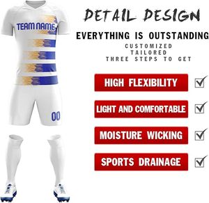 Fabrication professionnelle d'uniformes de football unisexes, 100% polyester, respirants, confortables, à manches courtes, imprimés, faible MOQ, vêtements de sport - Product Image 2