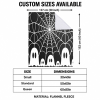 Couverture en flanelle douce 100% polyester imprimée sur mesure, sublimation Halloween, pour la décoration hôtelière et les cadeaux événementiels
