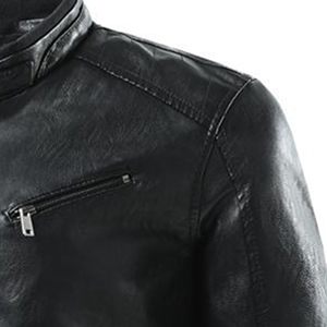 Blouson en cuir de mouton véritable Blouson en cuir de moto pour hommes Blouson en cuir de couleur noire Veste en cuir pour hommes Veste pour hommes - Product Image 5
