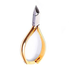 Pince à ongles à cuticules articulées demi-or à ressort unique manucure pince à ongles à cuticules avec verrouillage arrière - Product Image 1