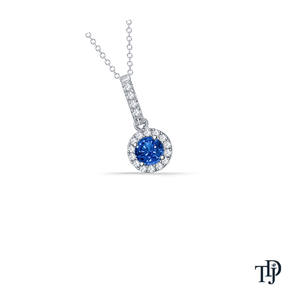 Pendentif en forme de halo de luxe plaqué platine (diamant naturel) avec pierres de coupe brillante, élégant pendentif pour femmes - Product Image 2