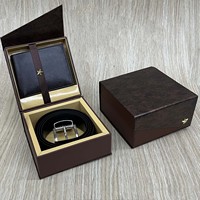 Sabuk Kulit Coklat Premium Bolak-Balik RFID dengan Dompet Pria Hook & Loop Olivia, Set Hadiah Promosi Bisnis Natal Terlaris