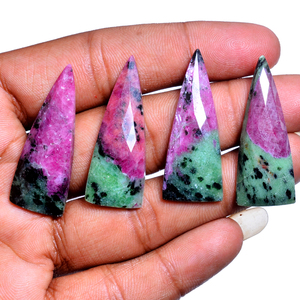 ทับทิมธรรมชาติ Zoisite 40x15 มม.กริช Rosecut 8 มม.อัญมณีหนา 29.65 Cts Iroc ขายคุณภาพสูงแบนกลับหลวมด้านแท็กซี่ - Product Image 1