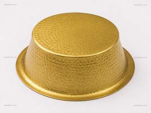 Tazón de Pedicura de Oro Hecho a Mano con Textura Martillada, Forma Redonda, para Uso en Spa - Product Image 4
