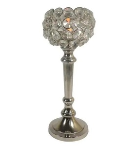 Nuevo soporte de vela de metal plateado hecho a mano con decoración de mesa votiva de cristal para Navidad y otras ocasiones - Product Image 4