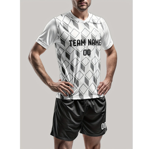 Maillot de football américain blanc pour adultes, manches longues, col rond, polyester, vente en gros, pour les ensembles d'entraînement sportifs d'équipe - Product Image 3