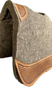 Almohadilla de Silla de Montar Ortopédica Premium, Contorneada, de Fieltro de Lana Occidental, Ecológica, con Gel Amortiguador, Cuñas Ajustables y Parches de Cuero Resistentes al Desgaste - Product Image 5