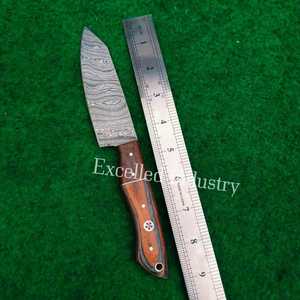 มีดเชฟ9นิ้วจากเหล็กดามัสกัส356ชั้นทำด้วยมือด้ามไม้ pakka มีดทำครัวสั่งทำคุณภาพสูง - Product Image 4