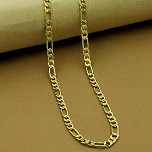 Venta al por mayor 14K 18K 24K Micro cadena Figaro chapada en oro, cadena de moda, diseño de cadena moderno, cadena de estilo Figaro, cadena de oro de latón. - Product Image 1