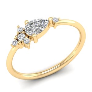 แหวนหมั้นเพชรโมอิส0.59Ct ทอง14K แบบปรับแต่งได้สำหรับผู้หญิงแหวนหมั้นเพชรเม็ดเดี่ยวสีเหลืองเข้มแบบปรับแต่งได้ - Product Image 1