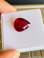 Pierre précieuse rubis naturelle de qualité AAA, traitée chauffante, coupe poire, lustre parfait pour la fabrication de bijoux, couleur rouge, prix certifié IGI
