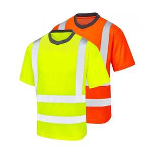 Camiseta de alta visibilidad con cinta reflectante para uso en construcción, fábrica e industria. - Product Image 4