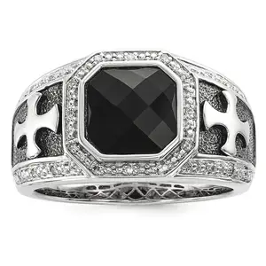 定制设计玛瑙戒指双色男士结婚戒指男士承诺戒指工厂珠宝