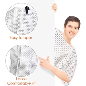 Bata de paciente de hospital de algodón polivinílico unisex de alta calidad Material suave personalizado - Product Image 5