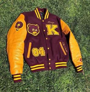 High Quality Premium Winter Men's Thick Woolen Baseball Jacket with Embroidered Letter <b>Covered</b> <b>Button</b> Closure - Product Image 1