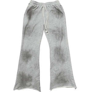 Custom Your Logo High Quality Oversized Unisex Hoodie Sweatpants Blank Sports <b>Sets</b> for Men Two Pieces with distressed <b>embroidery</b> - Product Image 4