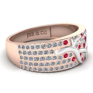 Vendedor caliente Diamante redondo Chapado en oro rosa 925 Anillo de Bodas de rama de vástago ancho de plata para mujeres a precio mayorista - Product Image 4